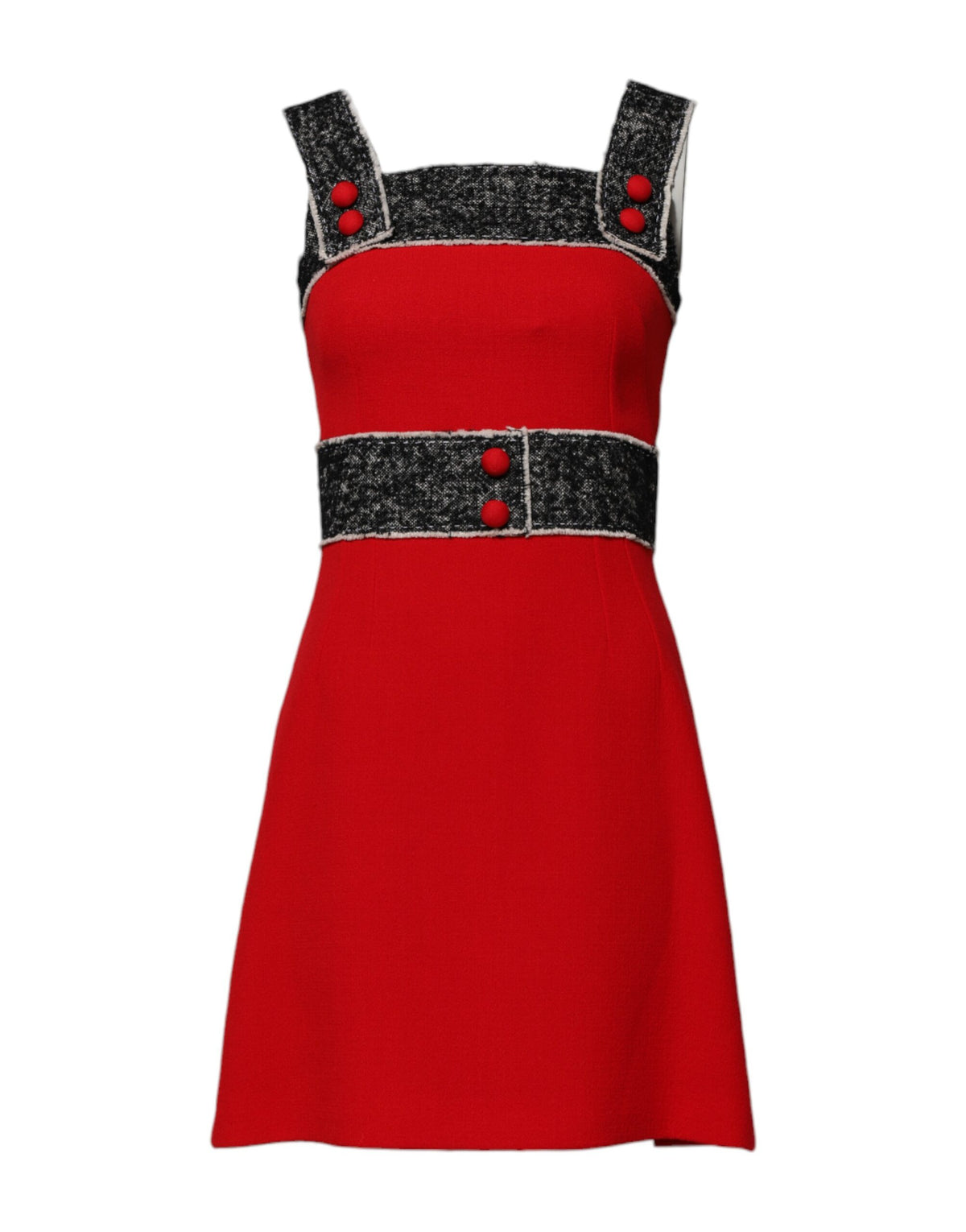 Dolce & Gabbana Red Wool Sleeveless A-line Flared Mini Dress