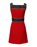 Dolce & Gabbana Red Wool Sleeveless A-line Flared Mini Dress - Zeiniez