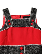 Dolce & Gabbana Red Wool Sleeveless A-line Flared Mini Dress - Zeiniez