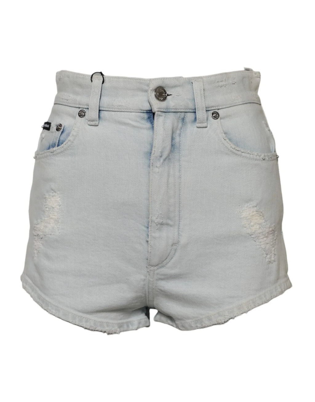 Dolce & Gabbana Light Blue Washed Denim Cotton Hot Pants Shorts - Zeiniez
