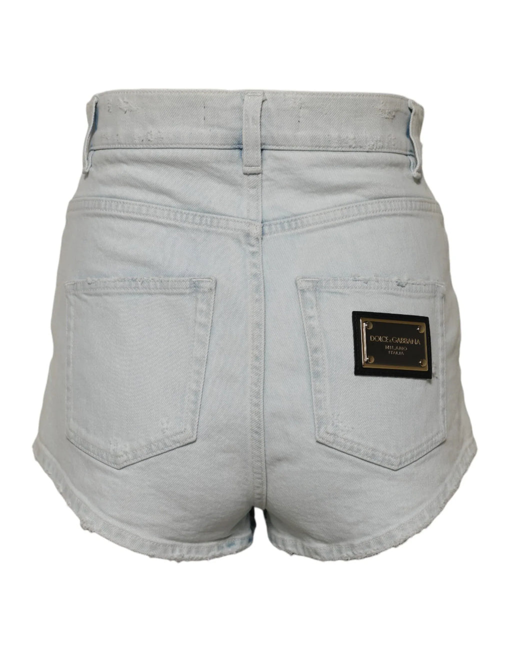 Dolce & Gabbana Light Blue Washed Denim Cotton Hot Pants Shorts - Zeiniez