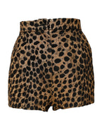 Dolce & Gabbana Brown Leopard High Waisted Hot Pants Shorts - Zeiniez