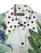 Dolce & Gabbana Multicolor Printed Silk Collared Shirt Top - Zeiniez