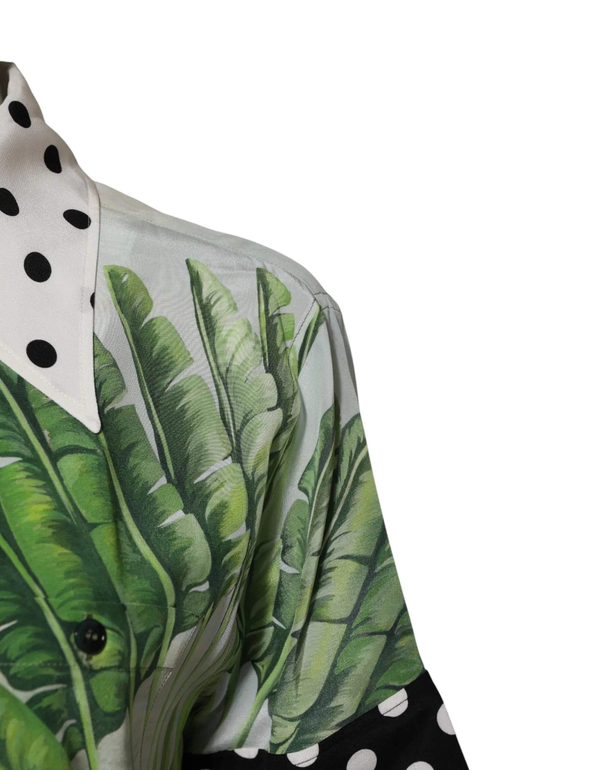 Dolce & Gabbana Multicolor Printed Silk Collared Shirt Top - Zeiniez