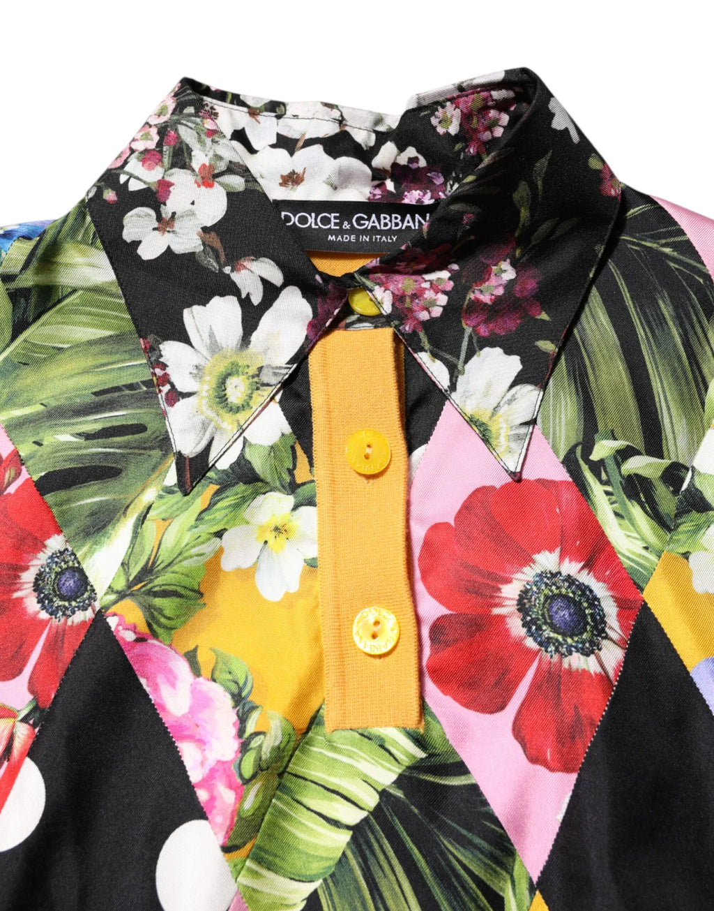 Dolce & Gabbana Multicolor Floral Long Sleeves Polo Top - Zeiniez