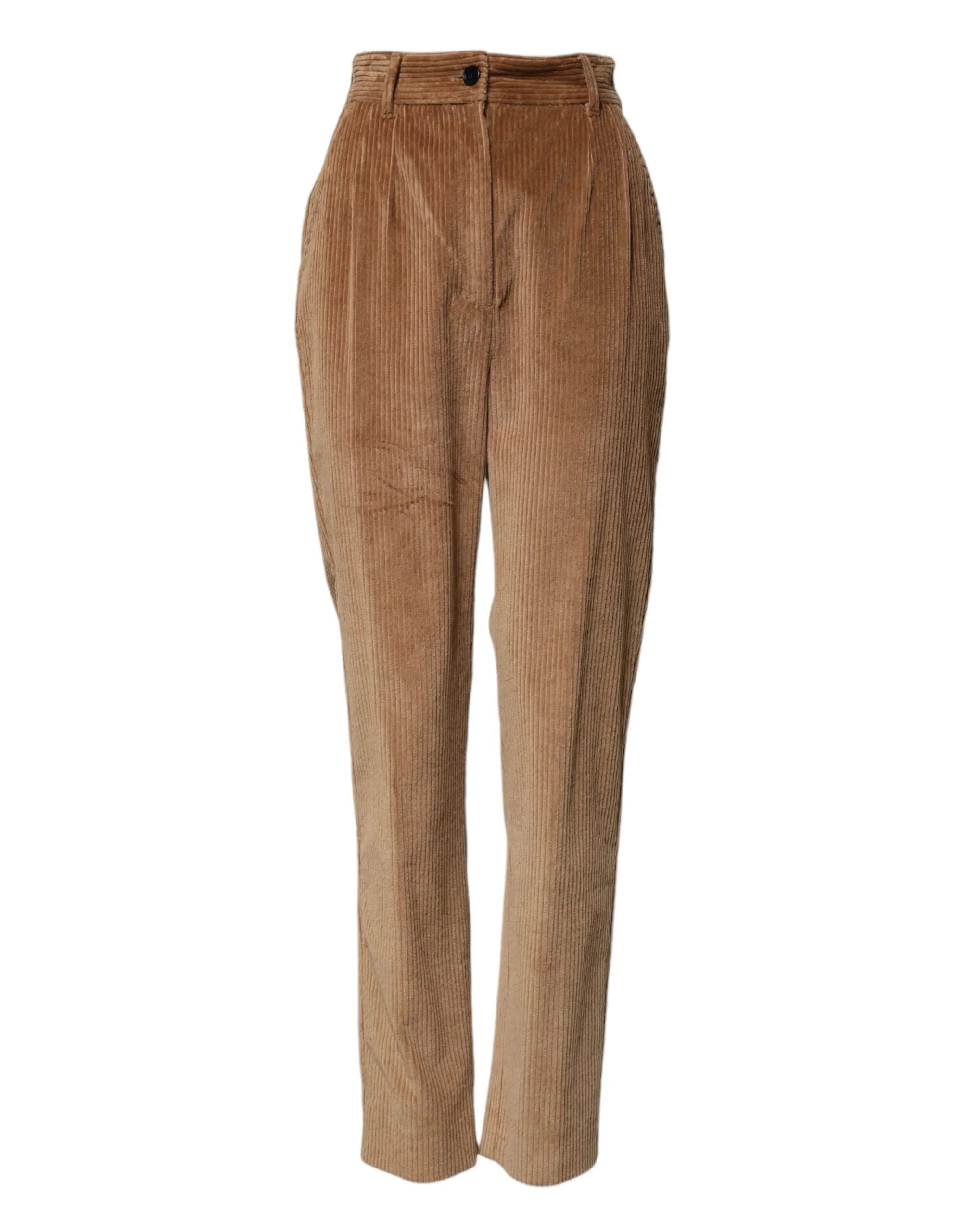 Dolce & Gabbana Brown Cotton Corduroy Tapered Pants - Zeiniez
