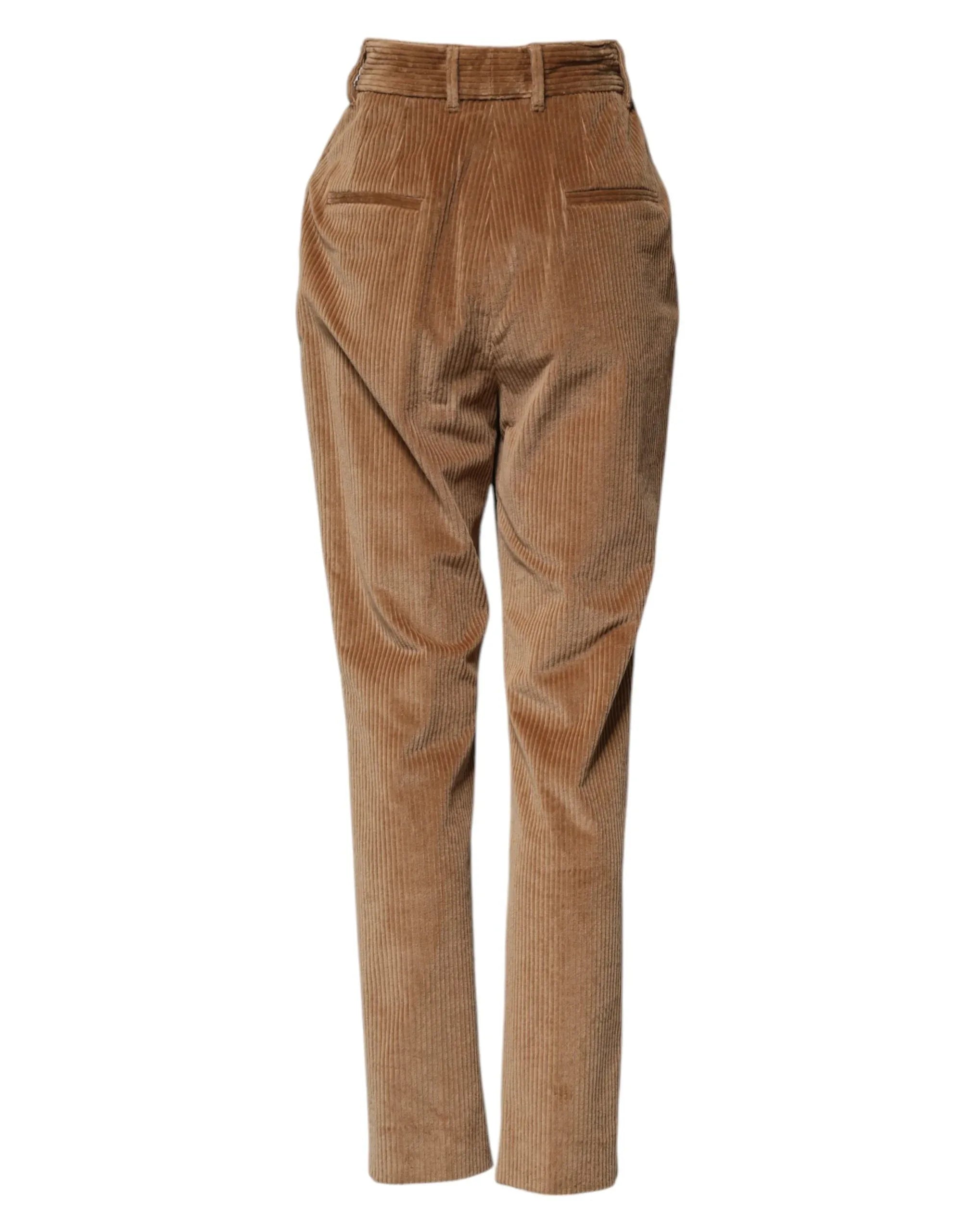Dolce & Gabbana Brown Cotton Corduroy Tapered Pants - Zeiniez