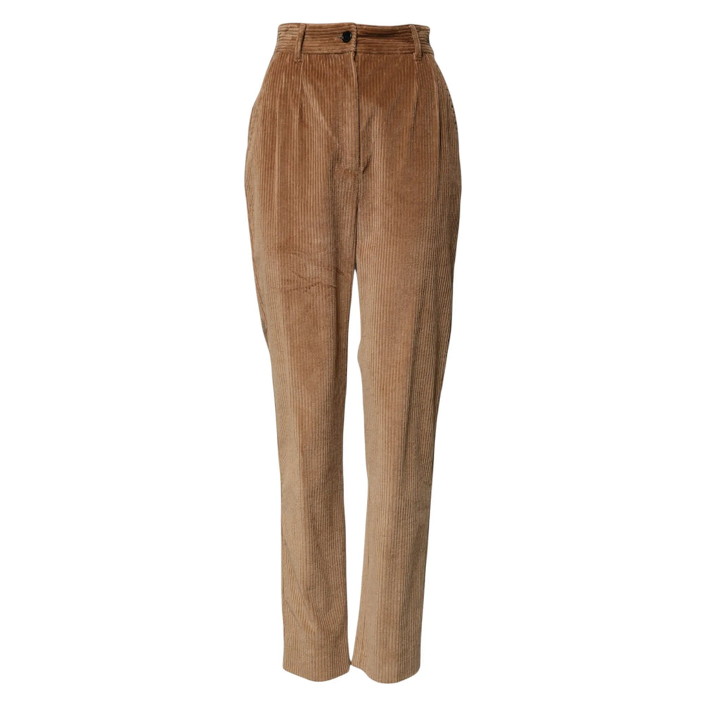 Dolce & Gabbana Brown Cotton Corduroy Tapered Pants - Zeiniez