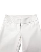 Dolce & Gabbana White Polyurethane High Waist Tapered Pants - Zeiniez