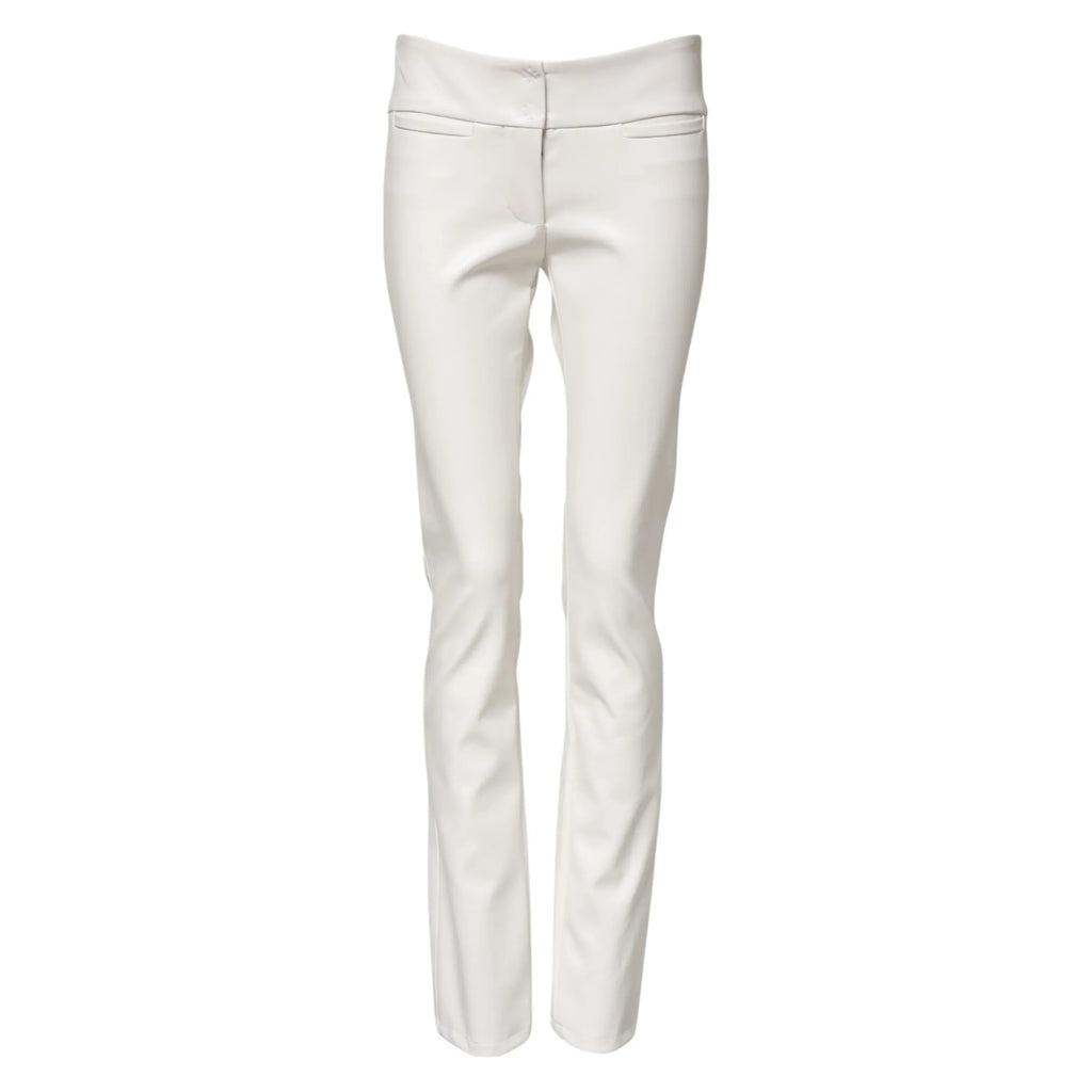Dolce & Gabbana White Polyurethane High Waist Tapered Pants - Zeiniez