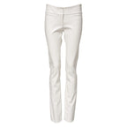 Dolce & Gabbana White Polyurethane High Waist Tapered Pants - Zeiniez
