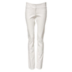 Dolce & Gabbana White Polyurethane High Waist Tapered Pants