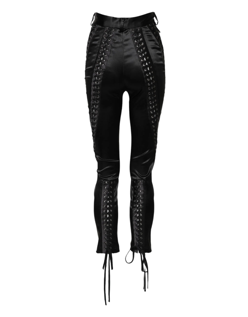 Dolce & Gabbana Black Lace Details High Waist Skinny Pants - Zeiniez