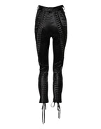 Dolce & Gabbana Black Lace Details High Waist Skinny Pants - Zeiniez