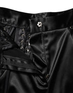 Dolce & Gabbana Black Lace Details High Waist Skinny Pants - Zeiniez