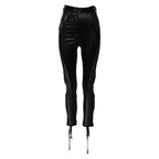 Dolce & Gabbana Black Lace Details High Waist Skinny Pants - Zeiniez