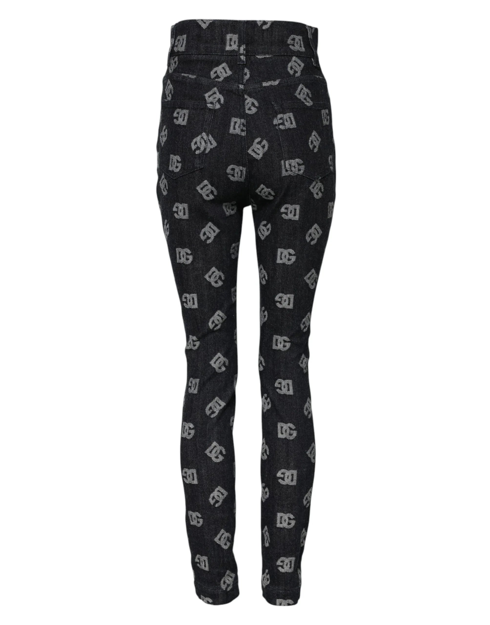 Dolce & Gabbana Black DG Logo High Waist Skinny Denim Jeans - Zeiniez