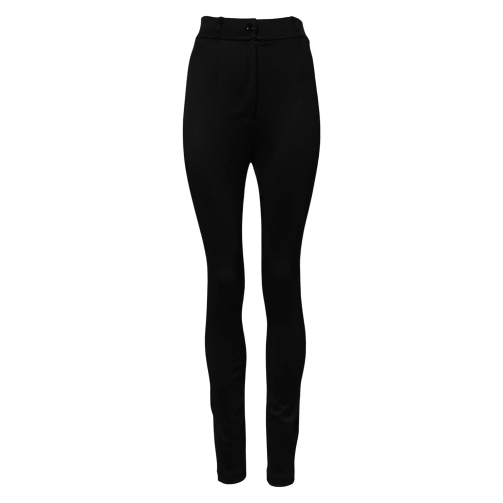 Dolce & Gabbana Black Nylon High Waist Skinny Leggings Pants - Zeiniez
