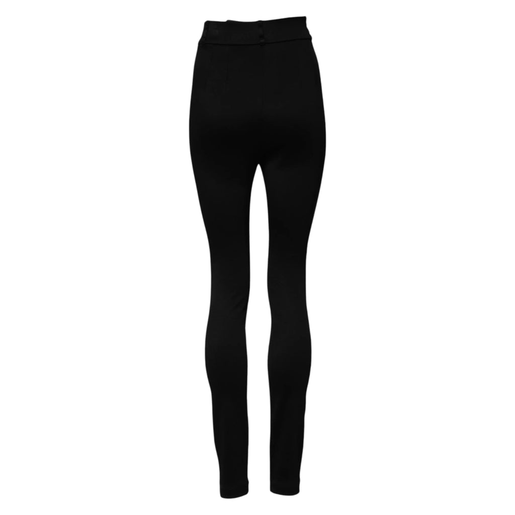 Dolce & Gabbana Black Nylon High Waist Skinny Leggings Pants - Zeiniez