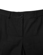 Dolce & Gabbana Black Wool High Waist Tapered Pants