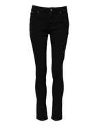 Dolce & Gabbana Black Cotton Skinny Mid Waist Denim Jeans - Zeiniez