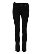 Dolce & Gabbana Black Cotton Skinny Mid Waist Denim Jeans