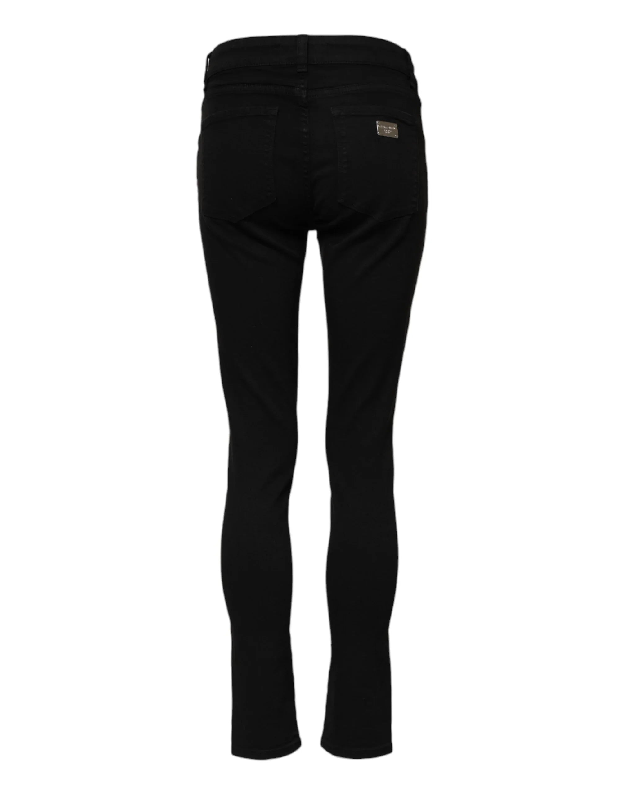 Dolce & Gabbana Black Cotton Skinny Mid Waist Denim Jeans - Zeiniez