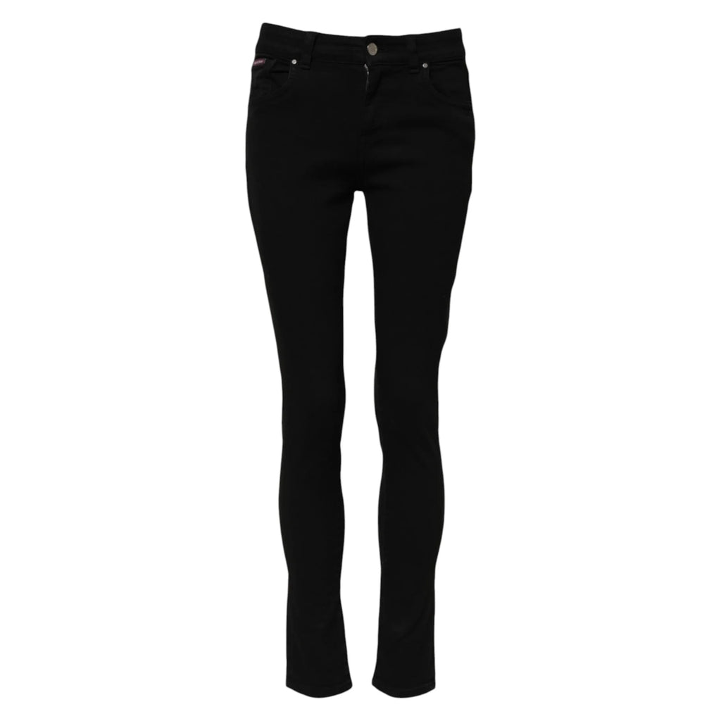 Dolce & Gabbana Black Cotton Skinny Mid Waist Denim Jeans - Zeiniez
