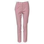 Dolce & Gabbana Pink Wool High Waist Tapered Pants - Zeiniez