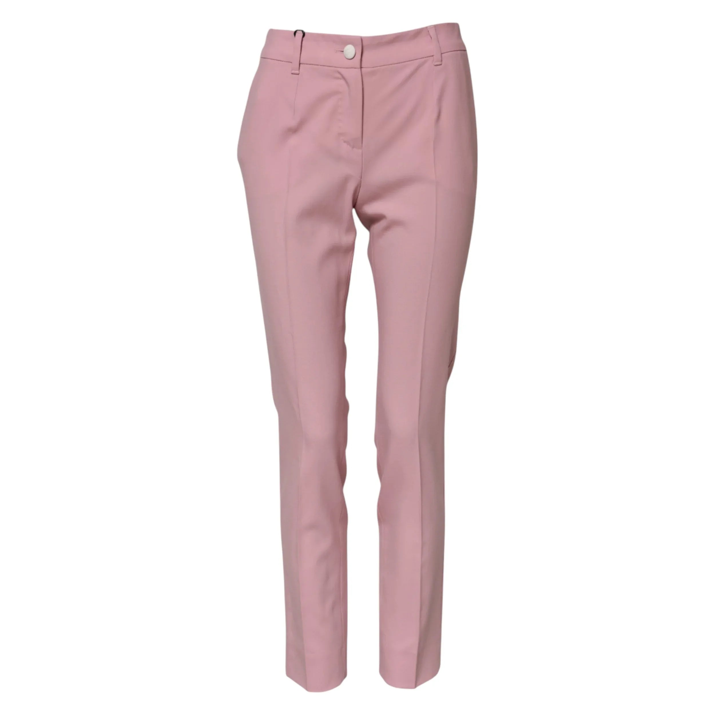 Dolce & Gabbana Pink Wool High Waist Tapered Pants - Zeiniez