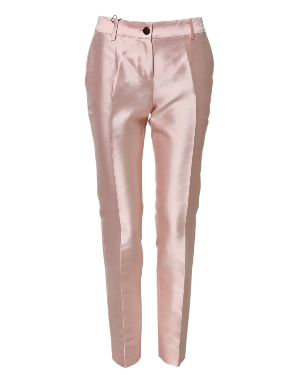Dolce & Gabbana Pink Satin High Waist Tapered Pants - Zeiniez