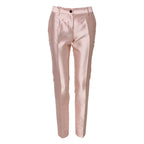 Dolce & Gabbana Pink Satin High Waist Tapered Pants - Zeiniez