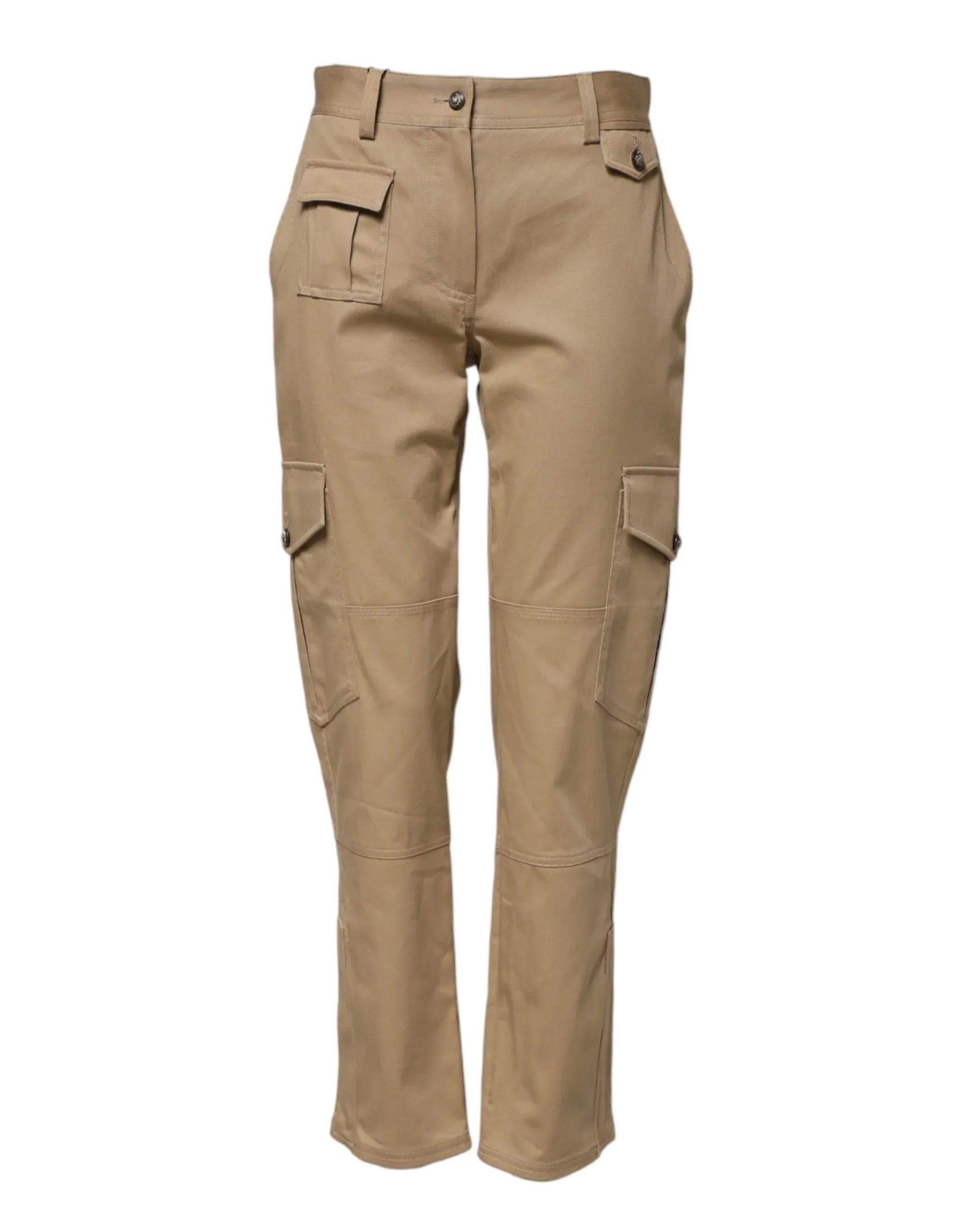 Dolce & Gabbana Beige Mid Waist Cargo Tapered Pants - Zeiniez