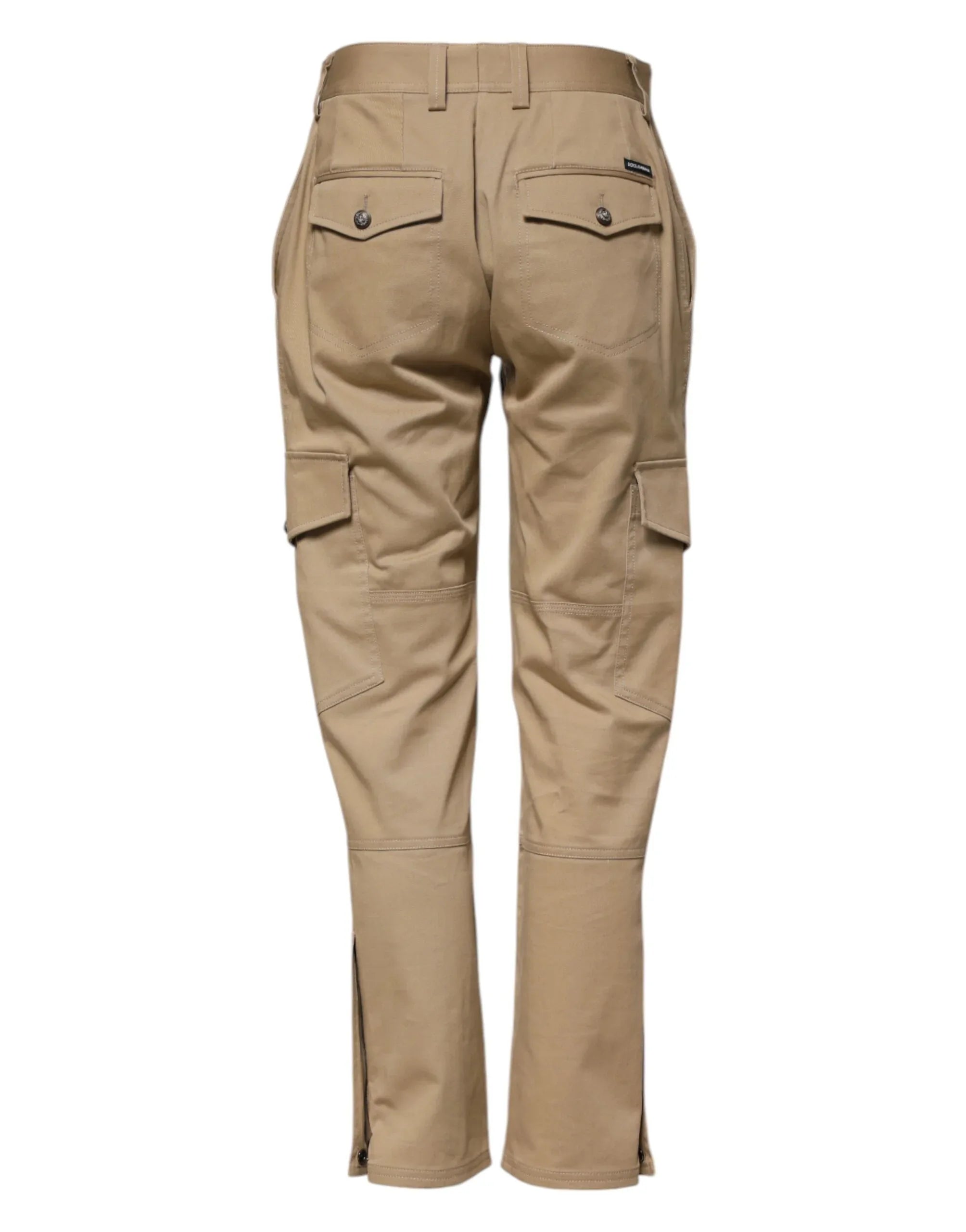 Dolce & Gabbana Beige Mid Waist Cargo Tapered Pants - Zeiniez