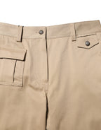 Dolce & Gabbana Beige Mid Waist Cargo Tapered Pants