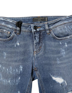 Dolce & Gabbana Blue PRETTY Tattered Skinny Denim Jeans - Zeiniez