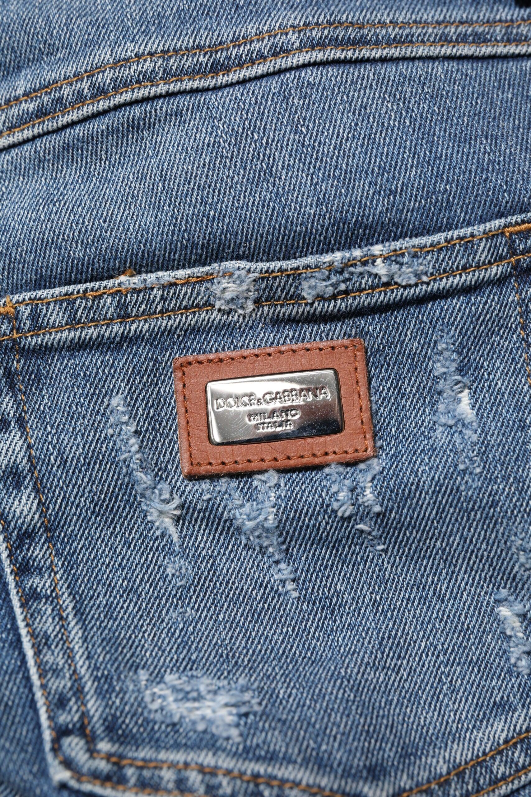 Dolce & Gabbana Blue PRETTY Tattered Skinny Denim Jeans - Zeiniez