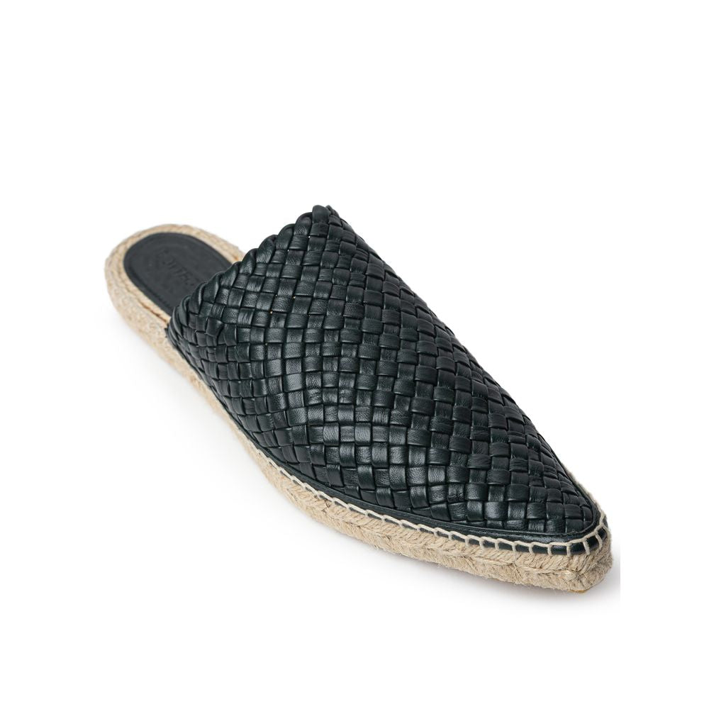 Bottega Veneta Green Leather Espadrilles - Zeiniez