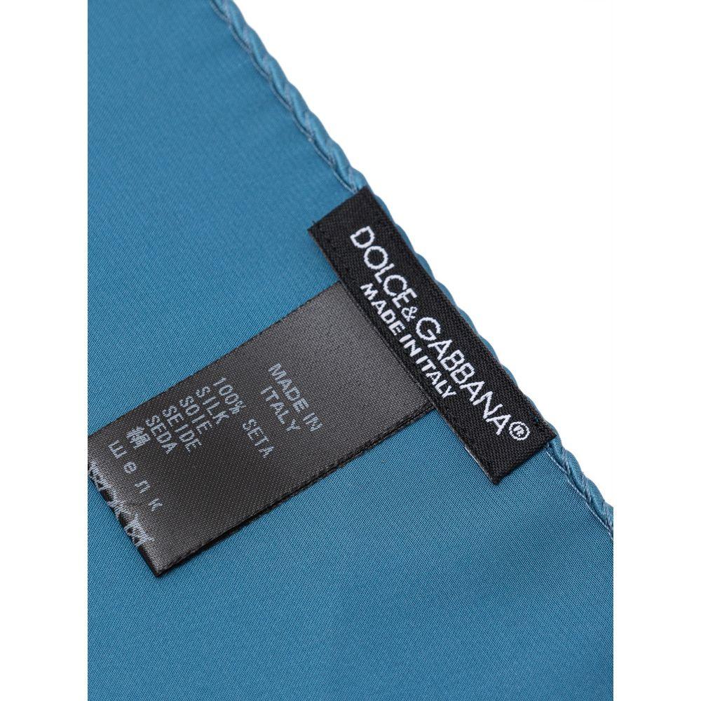 Dolce & Gabbana Light Blue Silk Pocket Square - Zeiniez