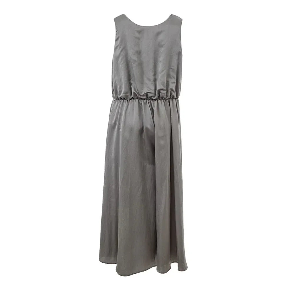 Lardini Gray Silk Casual Dress - Zeiniez
