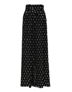 Dolce & Gabbana Black Crystal Embellished Wide Leg Pants