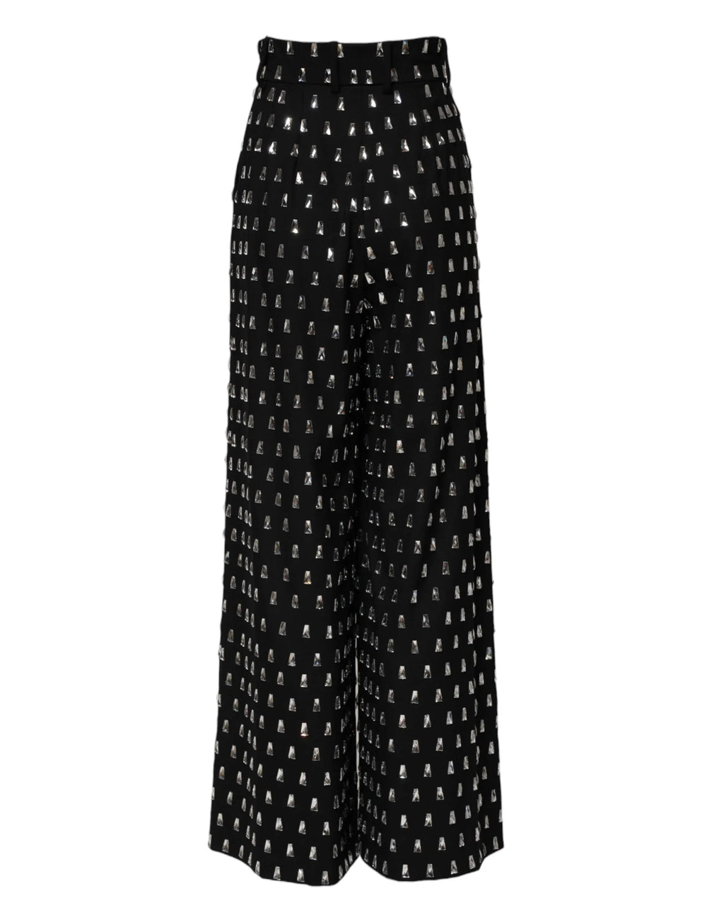 Dolce & Gabbana Black Crystal Embellished Wide Leg Pants - Zeiniez