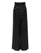 Dolce & Gabbana Black Crystal Embellished Wide Leg Pants - Zeiniez