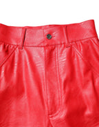 Dolce & Gabbana Red Viscose High Waist Tapered Trouser Pants - Zeiniez