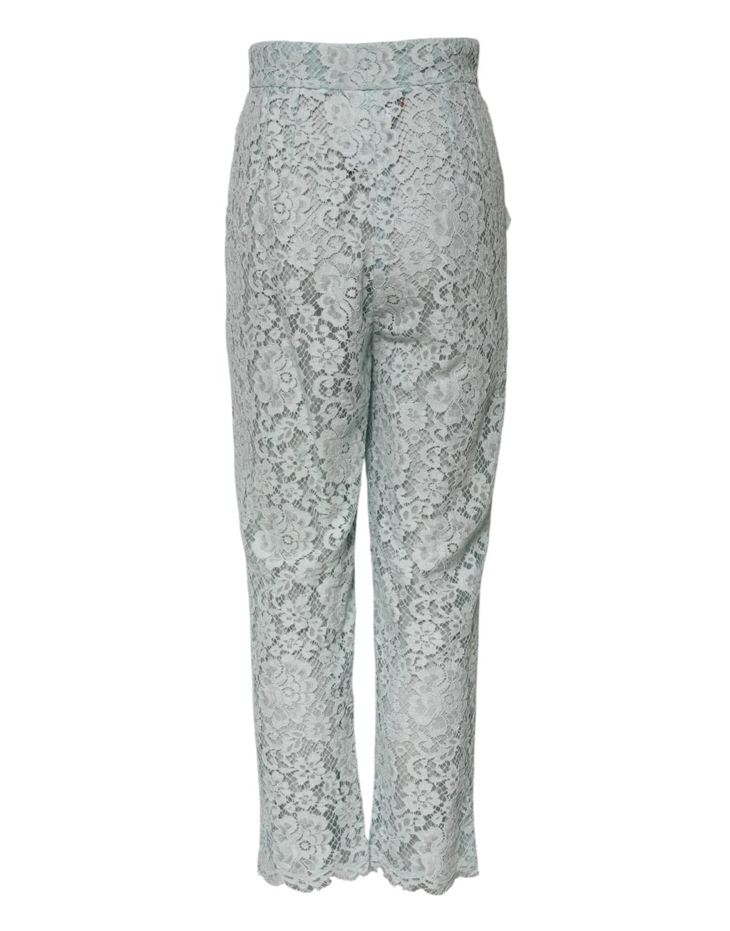 Dolce & Gabbana Mint Green Cotton Floral Lace Trousers Pants - Zeiniez