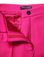 Dolce & Gabbana Fuchsia Pink HighWaist Tapered Trouser Pants - Zeiniez