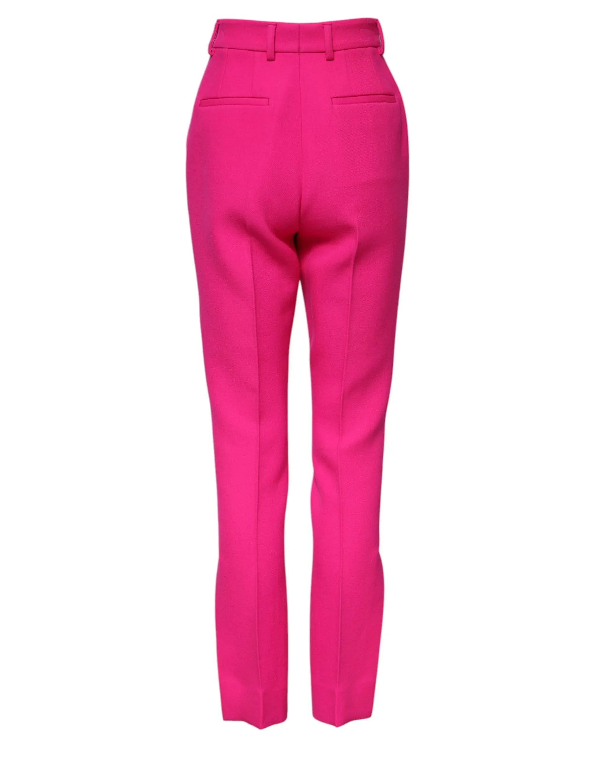 Dolce & Gabbana Fuchsia Pink HighWaist Tapered Trouser Pants - Zeiniez