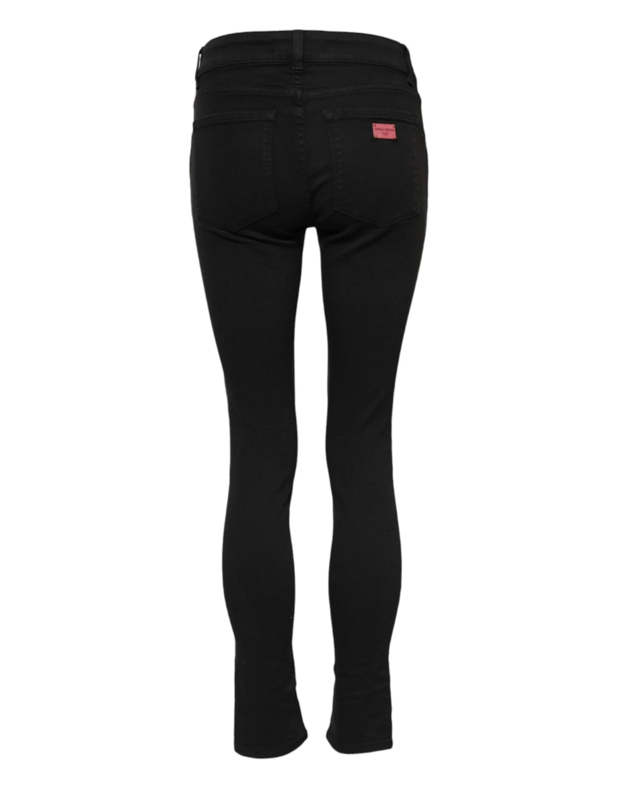 Dolce & Gabbana Black Cotton Skinny Mid Waist Denim Jeans - Zeiniez
