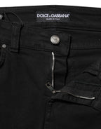 Dolce & Gabbana Black Cotton Skinny Mid Waist Denim Jeans - Zeiniez