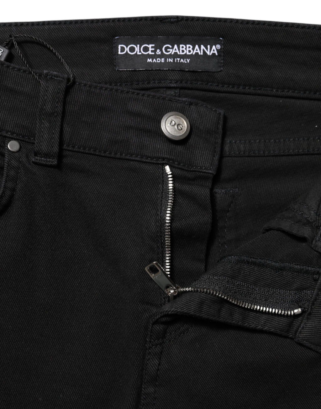 Dolce & Gabbana Black Cotton Skinny Mid Waist Denim Jeans